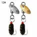 3Pcs Gold & 2Pcs Silver New Fishing Bait Fly Fishing Lure Fishing Spoon Trout Lure Single Hook Swivel Spoon Lure Rotating Sequin Spoon Lure