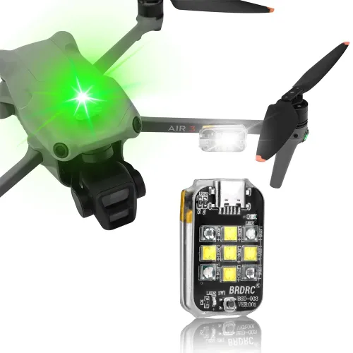 BRDRC Universal Night Flying LED Flash Light Rechargeable Warning Signal Lamp AntiCollision Strobe Blinker for DJI NEO / Mini 4K / Mini 4 PRO / Mavic 3 / AIR 3 / AVATA 2 Drone