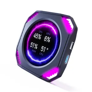 Mirabox DR21 2.1 Inch Computer Secondary Screen USB HD LCD Display Customizable Themes Real-Time CPU RPU RAM Dynamic Desktop Secondary Screen Monitoring Freely