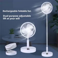 Tevorex 7200mAh Telescopic Folding Fan USB Charging Portable Mini Electric Fan Dormitory Outdoor Cooling Appliances Adjustable Home Fan