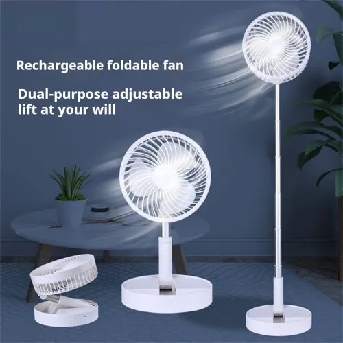 Tevorex 7200mAh Telescopic Folding Fan USB Charging Portable Mini Electric Fan Dormitory Outdoor Cooling Appliances Adjustable Home Fan