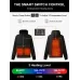 Auxo 4-Zone Men Heated Hoodie with 20000mAh D& USB Power Bank, YKK Zip Up Fleece, Premium Carbon Hooded Sweatshirt Up to 20 Hours Warmth