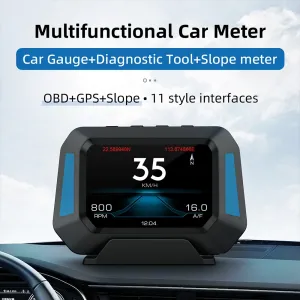 GEYIREN P21 HUD Head Up Display OBD 3.5inch Car Overspeed Warning Inclinometer Auto Electronic Voltage Alarm