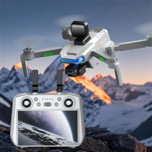 AE3 PRO MAX GPS 3KM Digital FPV with 4K HD Camera 3-Axis EIS Mechanical Gimbal Obstacle Avoidance 7inch Touchable LCD Screen Controller Brushless Foldable RC Drone Quadcopter RTF