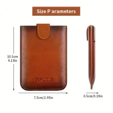 Ekphero Men's Card Holder Genuine Leather Portable Credit Card Case Storage Magnetic Suction Card Holder Simple Thin Bank Card Anti-magnetic Bus Card Slot Mini Bag