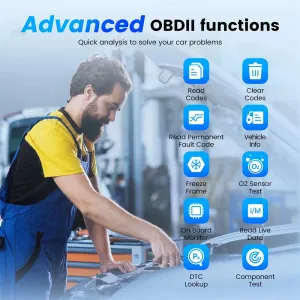 MUCAR BT200/BT200 Pro Bluetooth OBD2 Scanner Automotive Diagnostic Tool Full System Diagnosis 15 Reset Services Compatible with All Cars