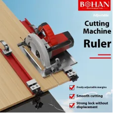 Adjustable Circular Saw Guide Edge Aluminum Alloy Easy Woodworking Cutting Tool Freely Adjustable Accurate Cutting Width Smooth Finish Universal Compatibility