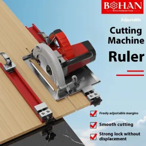 Adjustable Circular Saw Guide Edge Aluminum Alloy Easy Woodworking Cutting Tool Freely Adjustable Accurate Cutting Width Smooth Finish Universal Compatibility