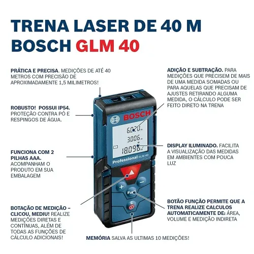 GLM40 Laser Rangefinder 40 Meters High Precision 40M Laser Rangefinder Portable Laser Measuring Tape Measuring Ruler