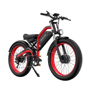 EDIRECT DUOTTN26 Electric Bike 48V 20Ah Battery 750W*2 Dual Motors Recommended Top Speed 25KM/H 26*4.0inch Fat Tires 80-100KM Max Mileage 150KG Max Load Electric Bicycle
