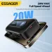 ESSAGER FS01 20W 10000mAh Digital Display Power Bank Built-in Type-C Retractable Cable External Battery Power Supply with 2 Inputs & 2 Outputs Support PD2.0 QC3.0 FCP SPC AFC Fast Charging for iPhone 16 15 Pro 14 13 12 Pro Max for Samsung