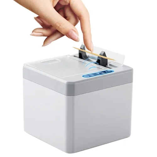 Automatic Toothpick Holder P0P-UP Toothpick Dispenser with Infrared Sensor Contactless Toothpick Dispenser with USB Charging for Living Rooms Kitchens Restaurants Shops Hotels