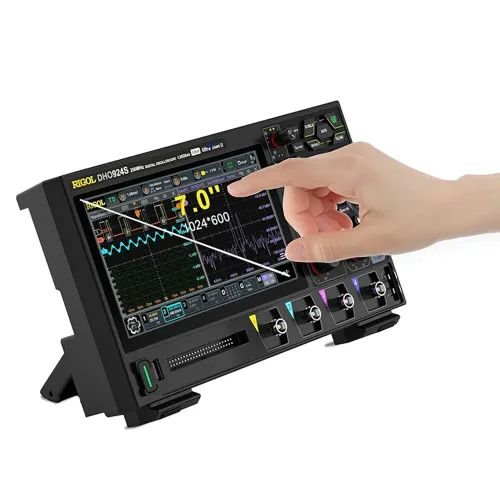 DHO914 Digital Oscilloscope 125MHz Frequency Band 12-bit Vertical Resolution 1.25 GSa/s Sample Rate 4 Analog Channels High-Definition Touch Screen USB LAN HDMI-compatible Connectivity Professional Functionality