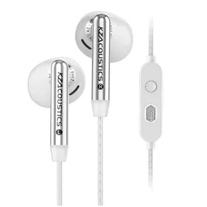 KZ Duet HiFi Earbuds 3.5mm Wired Earphones Monitors Quad-core Dual Dynamic Drive Units Super-Strokes Bass Compensation System Built-in Dual Professional Capacitive Microphone Half-in-ear Monitor Headphones