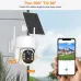4MP HD WiFi Solar Powered Camera PTZ Night Vision PIR Human Detect Two Way Audio 7200mAh Battery Outdoors Wireless Security CCTV Camera