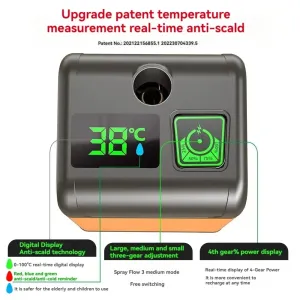 IPRee Outdoor Camping Shower Portable Electric Shower Pump IPX7 Waterproof 6000/7800mAh with Digital Display Temperature for Camping Travel Beach Dormitory