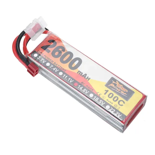 ZOP Power 14.8V 2600mAh 100C 4S LiPo Battery T Plug for RC Car