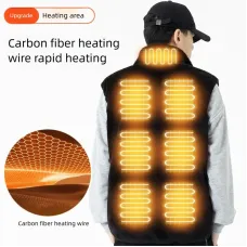 TENGOO HV-09F Heated Vest 9 Heating Areas USB Charging 3 Gear Temperature Control Coral fleece Windproof Outdoor Winter Warm Clothing