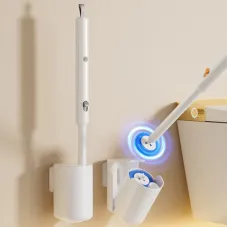 Tevorex Electric Toilet Brush Wall-Mounted Household Toilet Cleaning Brush Disposable Head Replacement Bathroom Cleaning Tool