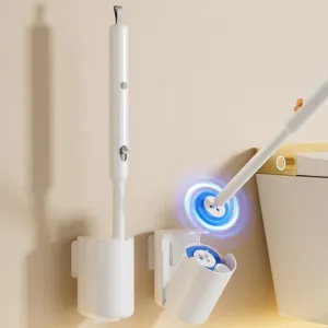 Tevorex Electric Toilet Brush Wall-Mounted Household Toilet Cleaning Brush Disposable Head Replacement Bathroom Cleaning Tool