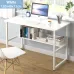 Office Computer Desk 43.3" Large Desktop with Storage Rack for Home Office