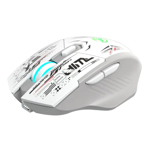 HXSJ T38 Dual-Mode Wireless Gaming Mouse RGB Lighting Silent Click 6 Buttons Adjustable DPI PAW3065 Sensor Type-C Rechargeable Mice for PC Laptop Computer