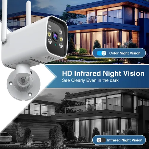 K20 1080P PTZ WiFi IP Camera Outdoors Surveillance Camera Full-color Night Vision Motion Detection Two-way Intercom IP66 Waterproof 2MP Bullet Camera Home Security Protection