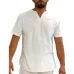Linen Men's Short Sleeve Summer Cool Comfortable Shirt Tee Loose Tops Outdoor Hiking Holiday