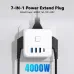 Essager 4000W 7-Port Power Strip with 3 AC Outlets+3 USB-A+USB-C Fast Charging Wall Charger Adapter EU Plug for iPhone 12 13 14 14Pro for Huawei Mate50 for Samsung Galaxy S23 for Xiaomi 13pro