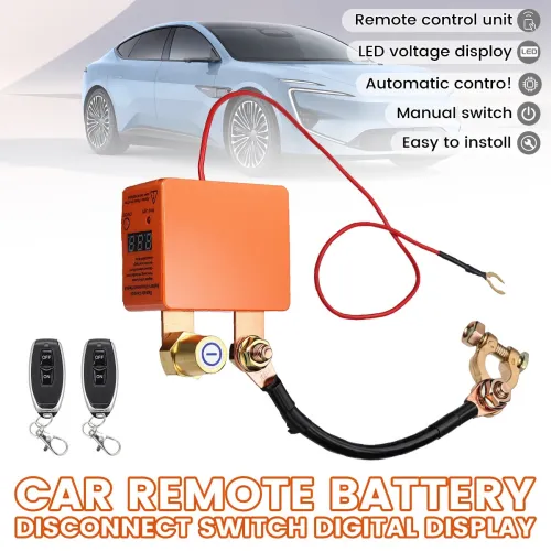 12V 24V 240A Wireless Remote Battery Disconnect Switch Automatic Cut-Off Low Power Consumption LED Voltage Display Manual Control Car Battery Isolator Anti Short Circuit Protection
