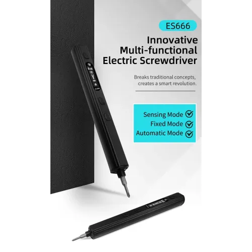 SEQURE ES666 Innovative Multi-functional Electric Screwdriver Smart Somatosensory Recognition LED Illumination Large Capacity Battery Precision Control 30PCS Hexagon Bits Essential Tool for Easy Assembly & Disassembly