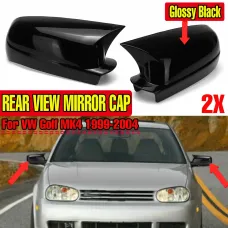 Add-On Glossy Black Left&Right Side Mirror Cover Caps For VW Golf MK4 1999-2004