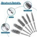 Premium Stainless Steel Bore Brush Set 6 pcs Silver Straight Wire Bristle for Drill Efficient Cleaning Rust Removal