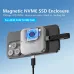 Blueendless Magnetic M.2 2230 2242 NVMe SSD Enclosure with Cooling Fan 100W PD Charging Type-C NVMe PCIE SSD Case