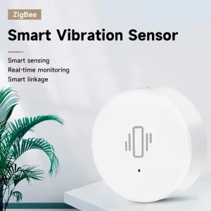 Tuya ZigBe Smart Vibration Sensor Real Time Monitoring Door Window Detection Alarm Smart Home Security Protection System