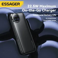 ESSAGER ES-D016 10000mAh 20000mAh 22.5W Digital Display On the Go Charger with Dual Cable Power Bank for Huawei Pura 70 Ultra for Xiaomi Civi 4 Pro