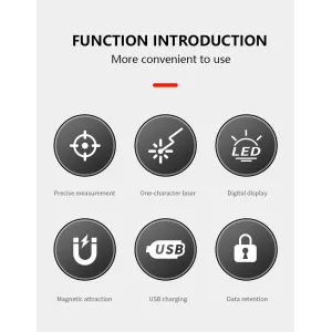 CZDang Digital Display Inclinometer Four-sided magnet Angle Finder Bevel Gauge Protractor with 1.8"FSTN Screen Rechargeable Battery Four-Sided Magnets Type-C Charging