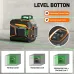 GOCHIFIX 2x360 Laser Level Leveling Green 360 Self Line Laser Level Tool Wall Suction Stand Receiver 100ft Line Laser for Picture Hanging Outdoor Rechargeable Battery,2x360,2D