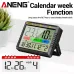 ANENG AP01 Hygrometer Clock Calendar Snooze Mode LCD Display Temperature Range -10~50C Humidity Range 10~99% Hourly Reminder Battery Operated for Home Office