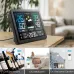 Digital Weather Station Alarm Clock Wireless Indoor Outdoor Thermometer with Atomic Clock Forecast Station with Calendar and Adjustable Backlight