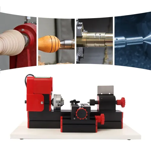 EU Plug 24W 20000rpm/min High-Speed Mini Wood Metal Lathe Machine 12V DIY Tool CNC Metal Motorized Lathe Machine