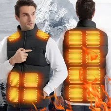 15 Heat Zones Winter Heated Vest USB Rechargeable 3-gear Heating Vest Adjustable Sizes Lightweight Warm Vest Heated Outdoor Wear