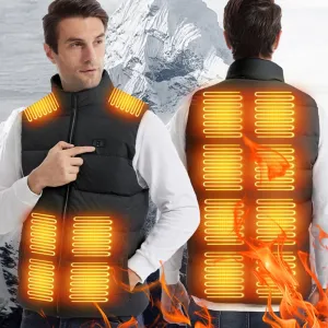 15 Heat Zones Winter Heated Vest USB Rechargeable 3-gear Heating Vest Adjustable Sizes Lightweight Warm Vest Heated Outdoor Wear