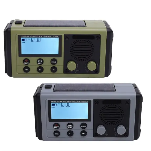 Hanrongda HRD907 Emergency Radio Solar Hand Crank Powered 10000mAh Power Bank AM FM SW Weather Bands Flashlight SOS Alarm IPX6 Waterproof Survival Gear for Outdoor Emergency Preparedness