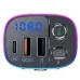 T65 bluetooth V5.0 FM Transmitter 18W PD + QC3.0 USB Car Charger 9 Colors Atmosphere Lights Siri Voice Control Hands-free Calls Digital Display Wireless Radio Adapter Music Play Car Kit