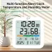 TS-8080 Large Screen Digital Thermometer Hygrometer Alarm Clock with Temperature Humidity Monitor Min Max Record Wall Desk Magnet Mount