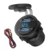 4.2A Waterproof Car 2 Port Dual USB Charger Socket Power Outlet with LED Voltmeter for 12-24V Car Boat Marine ATV Motorcycle