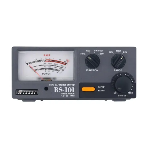 NISSEI RS-101 SWR Power Meter 1.8-60MHz Frequency Range 0-3KW Adjustable Power LED Backlight SO-239 Connectors 50 Ohm Low Loss Radio Accessories