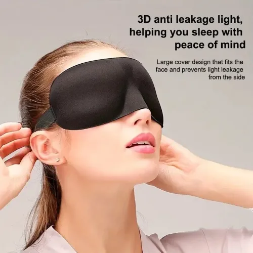 KALOA3Stereoscopic Sleep Eye Sleep Magic Memory Sponge Black Shading Breathable Quik Sleep for Outdoor Travel