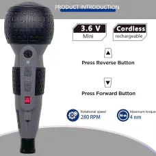 DONUMEH Mini Electric Screwdriver PTS-066 3.6V 1800mAh Lithium Battery Type-C USB 3-Level Adjustable Torque LED Light 300RPM Pen Style Tool